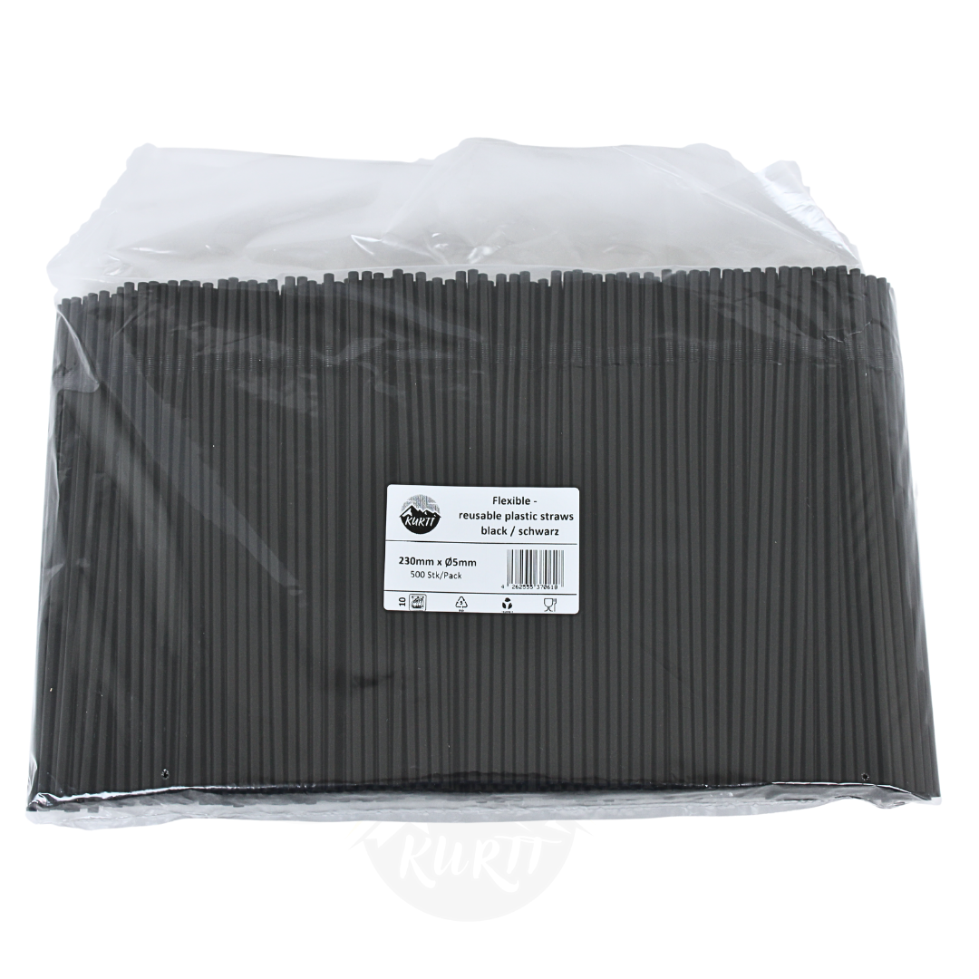 500x Plastic rietjes - herbruikbaar rietje - buigrand 5x230mm - reusable ( europese norm EN12875-1 gecertificeerd)