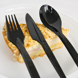Herbruikbaar bestekset zwart 19 cm - extra sterk