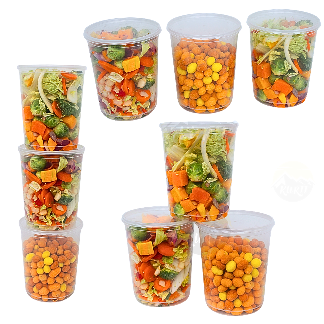 100x inclusief deksel plastic potjes - vershoudbakjes 1000cc - magnetronbakjes Geschikt voor Soep, Delicatessen, Snoepgoed of Muntjes