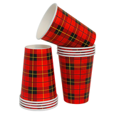 2500x Koffiebekers Schotse ruit 180ml 7,5 oz - koffiebekers karton - wegwerp bekers