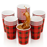 2500x Koffiebekers Schotse Ruit (Scotty) 180ml - Kartonnen Wegwerpbekers - inclusief sup