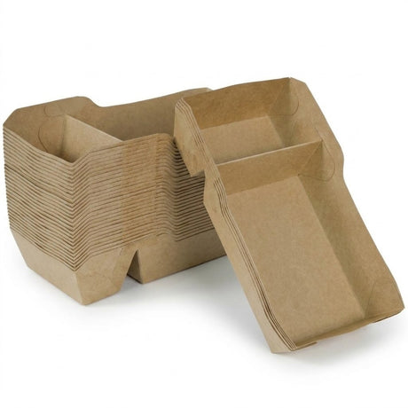 Kraft snackbakjes vetvrij – kraftpapier frietbakjes wegwerp 7 maten | A7 t/m A50 | 50/100/500 stuks