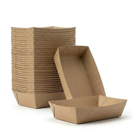 Kraft snackbakjes vetvrij – kraftpapier frietbakjes wegwerp 7 maten | A7 t/m A50 | 50/100/500 stuks