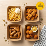 Snackbakjes A9 - kraft, Frietbakjes, Kraftpapier 115 x 67 x 40mm