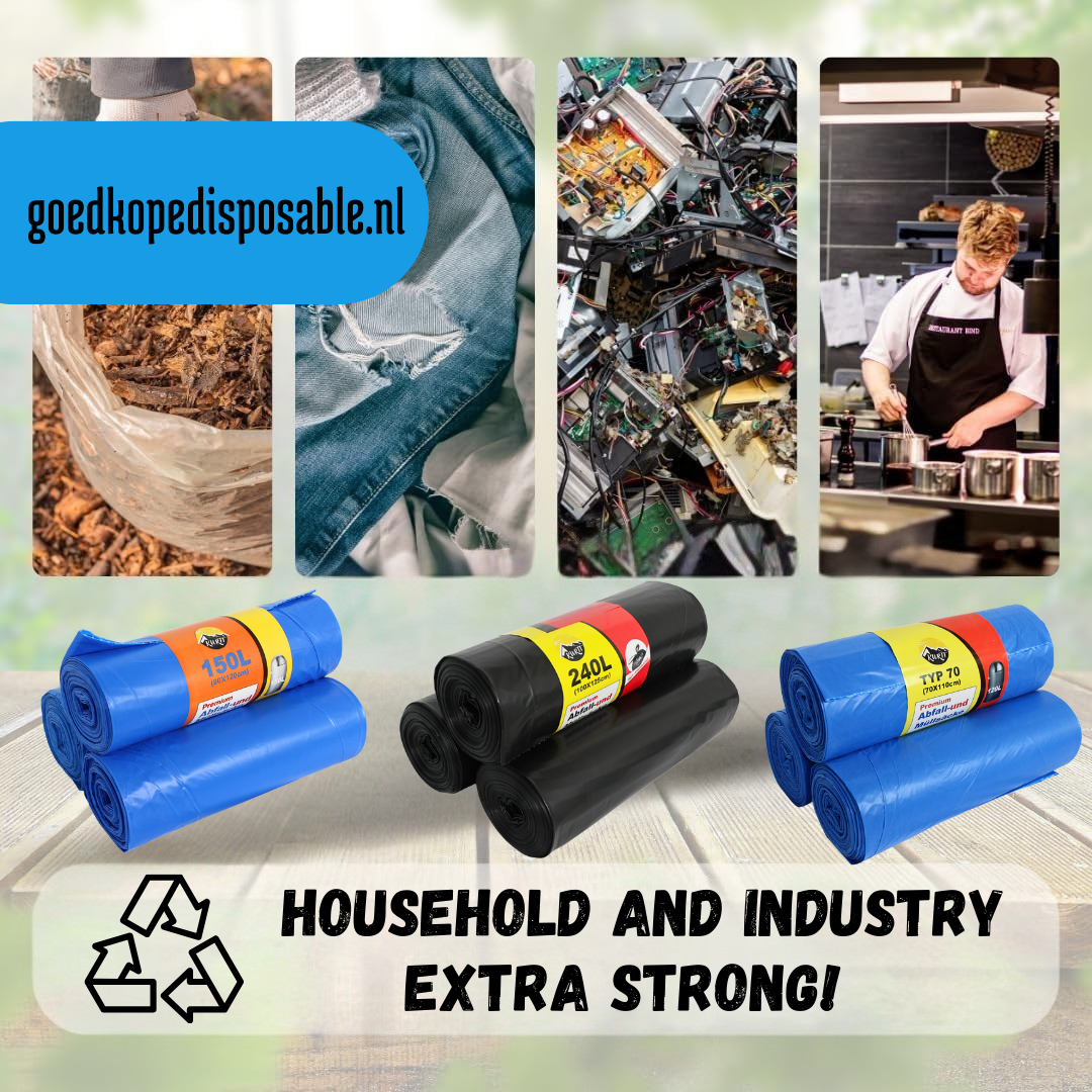 Afvalzakken extra sterk 70 micron - vuilniszakken - containerzakken