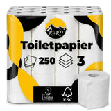 Toiletpapier 3-laags 250 vellen eco – Zacht WC papier cellulose