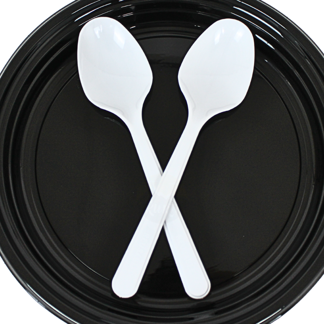 Plastic lepels (extra sterk) - herbruikbaar lepels Wit - 18cm