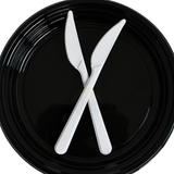 Plastic messen (extra sterk) - herbruikbaar mes Wit - 18cm