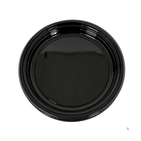 12 Stevige borden / herbruikbaar zwart bord rond 24cm